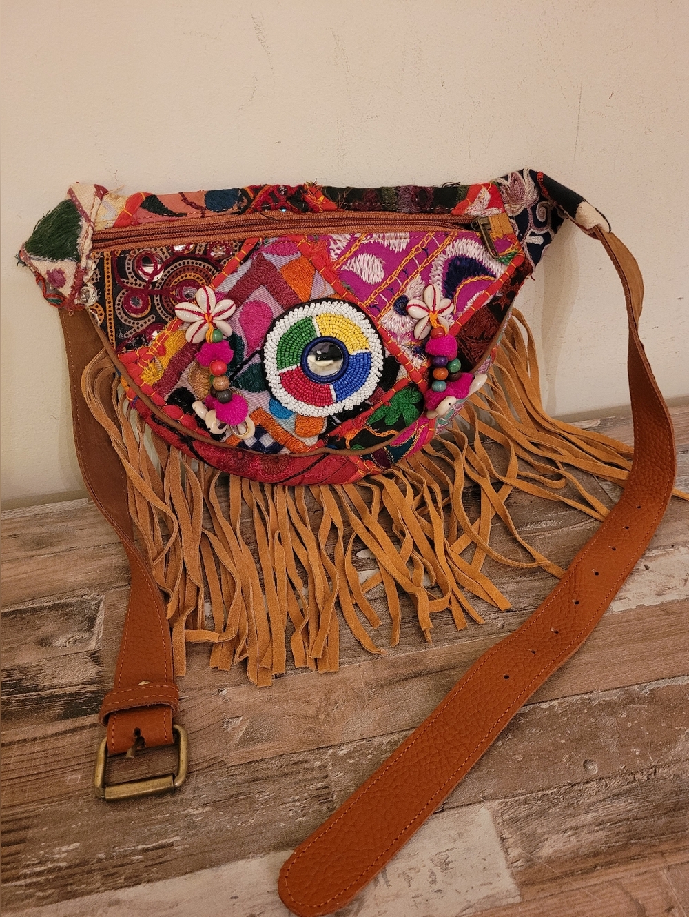 Banjara Handcrafted Bohemian Style Fanny Pack. Crossbody Sling Colorful Bag